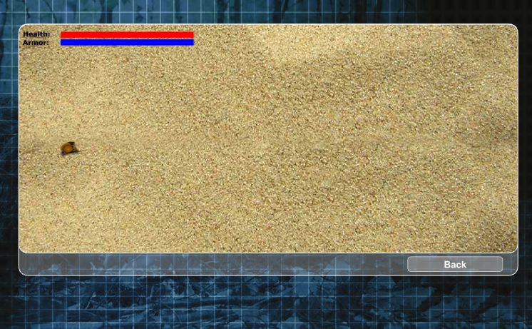 Screenshot of a top down side scrolling video game